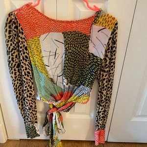 Anthropologie print wrap top